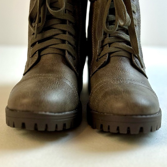 New Sugar Oraura Brown Lace Up Womens Combat Ankle Boots / Sz 7 - Picture 5 of 12